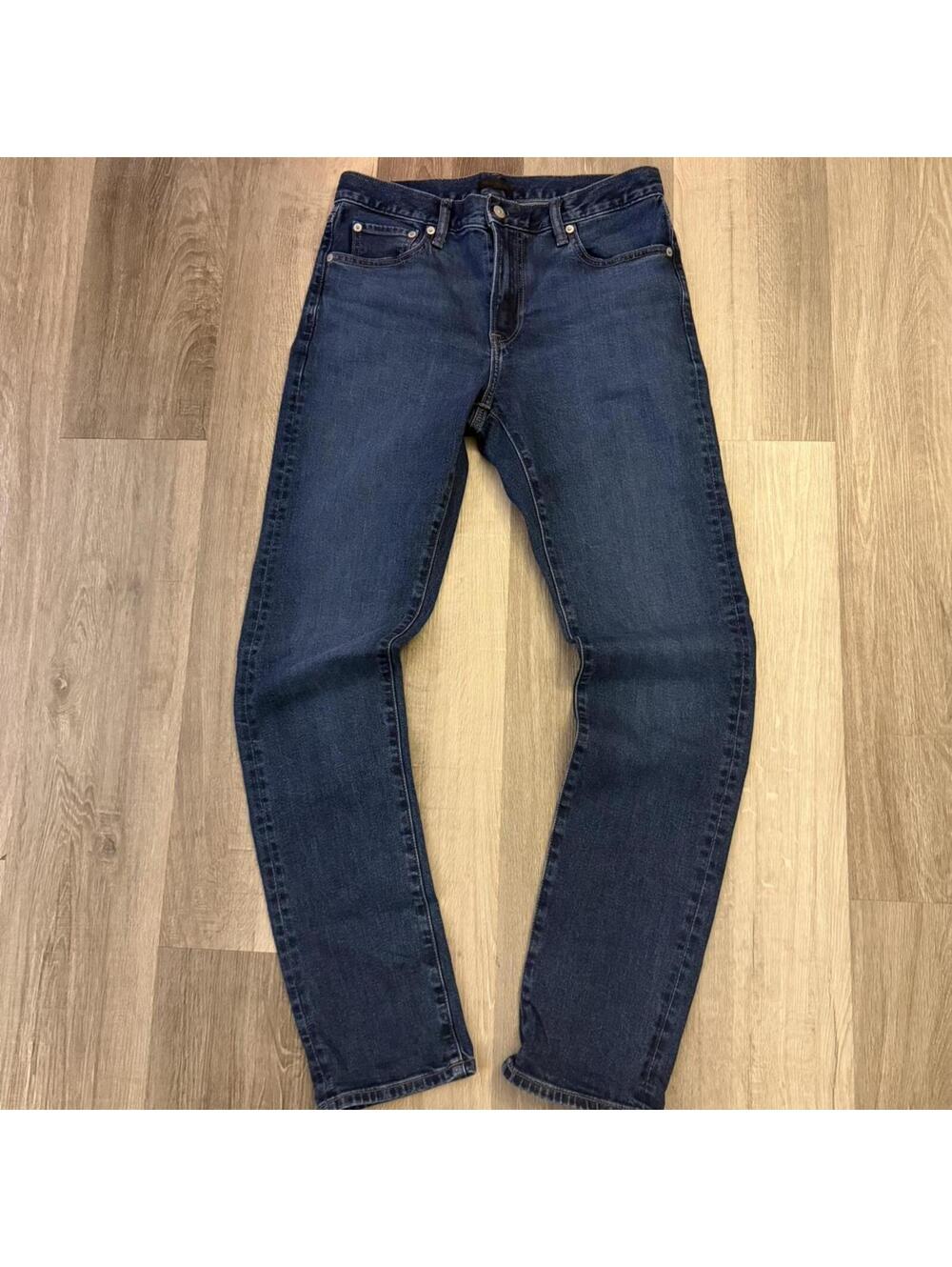 Uniqlo blue slim straight jeans #denim